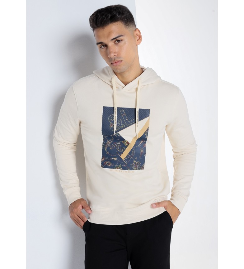 Victorio & Lucchino, V&L Sudadera con capucha Grafca Paisley beige