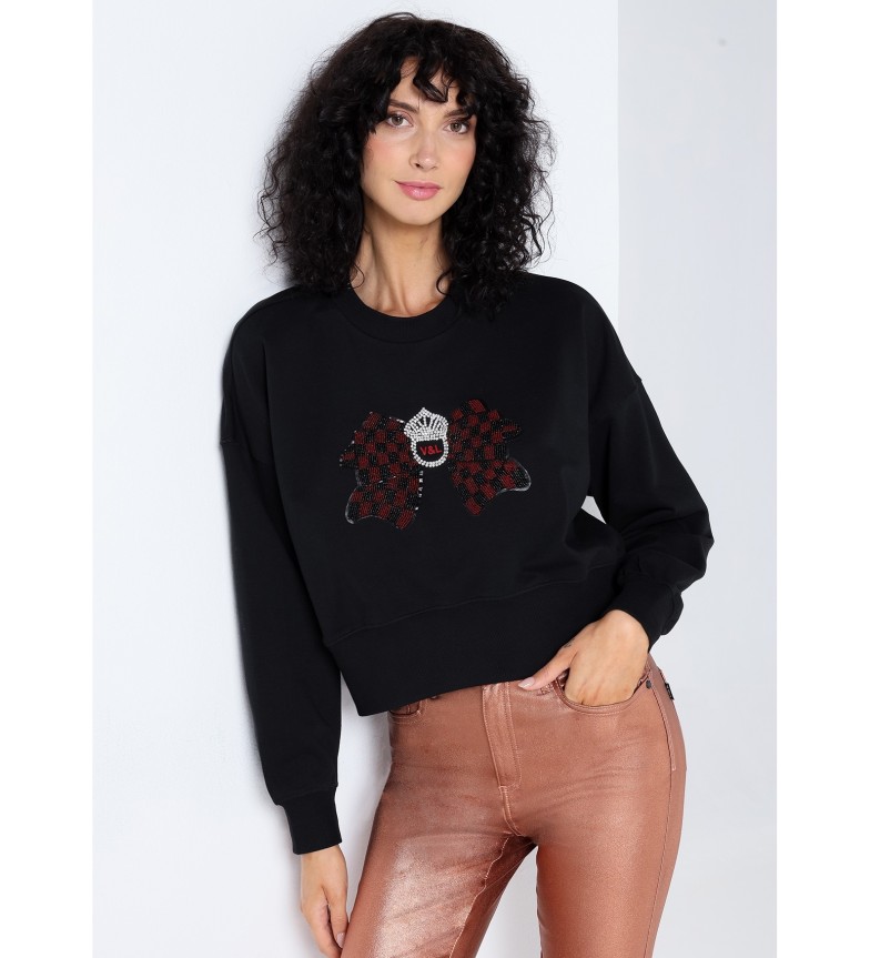 Victorio & Lucchino, V&L Sudadera joya lazo negro
