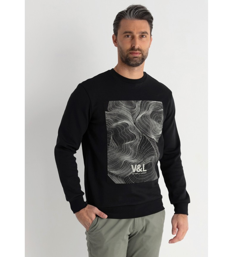 Victorio & Lucchino, V&L Sudadera sin capucha paper mineral negro