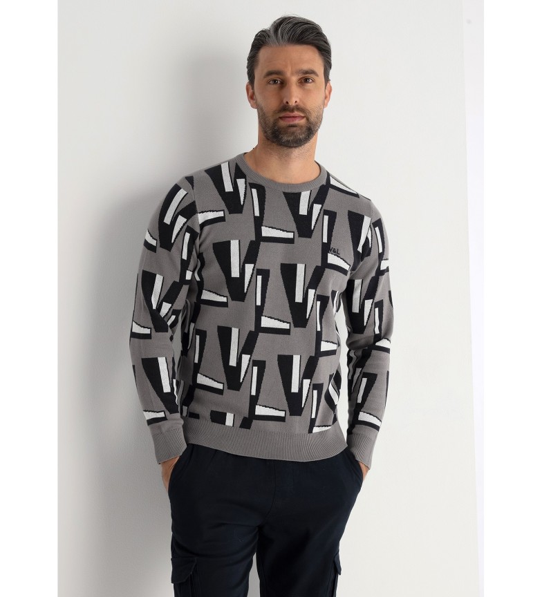 Victorio & Lucchino, V&L Sudadera sin capucha tejido jacquard gris