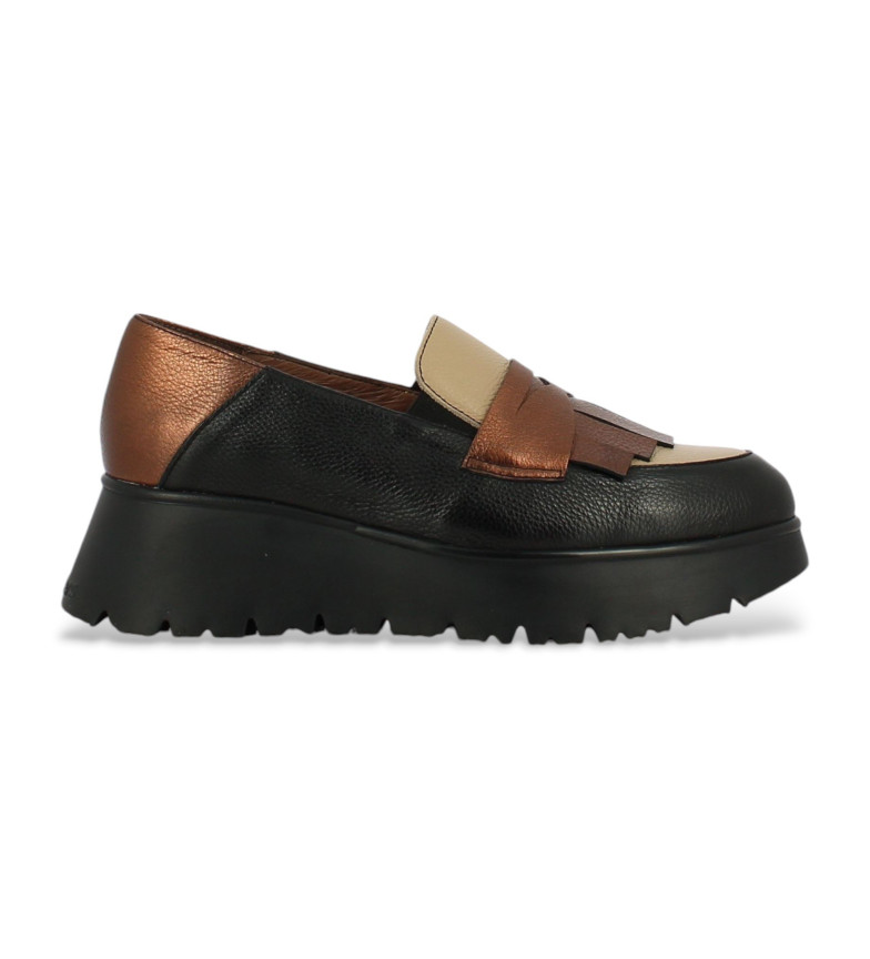 Wonders Mocasines de Piel Medianoche negro