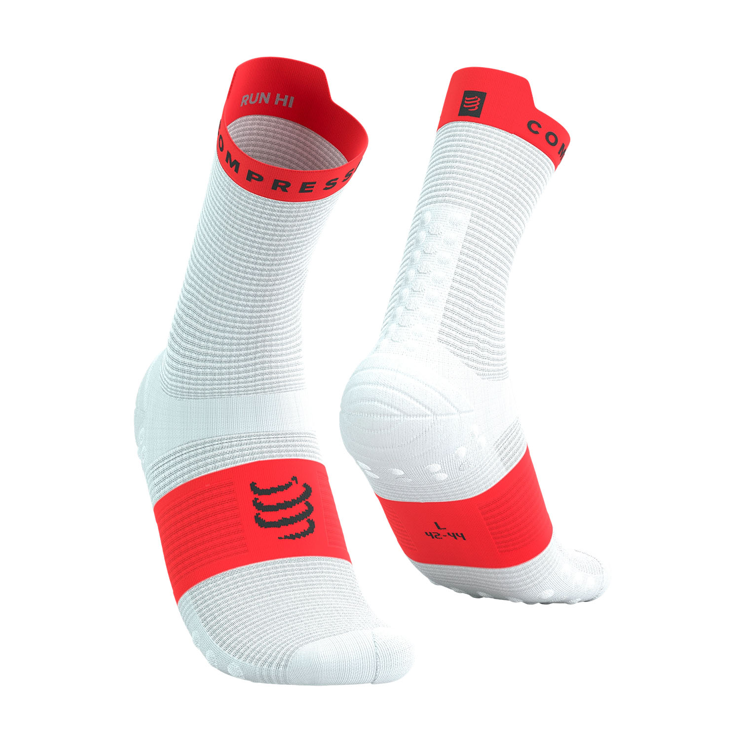 Compressport Pro Racing V4.0 Calcetines White/Fluo Red