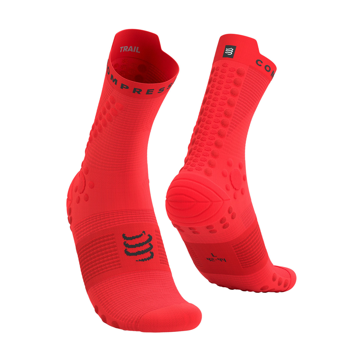 Compressport Pro Racing V4.0 Trail Calcetines Fluo Red/Black