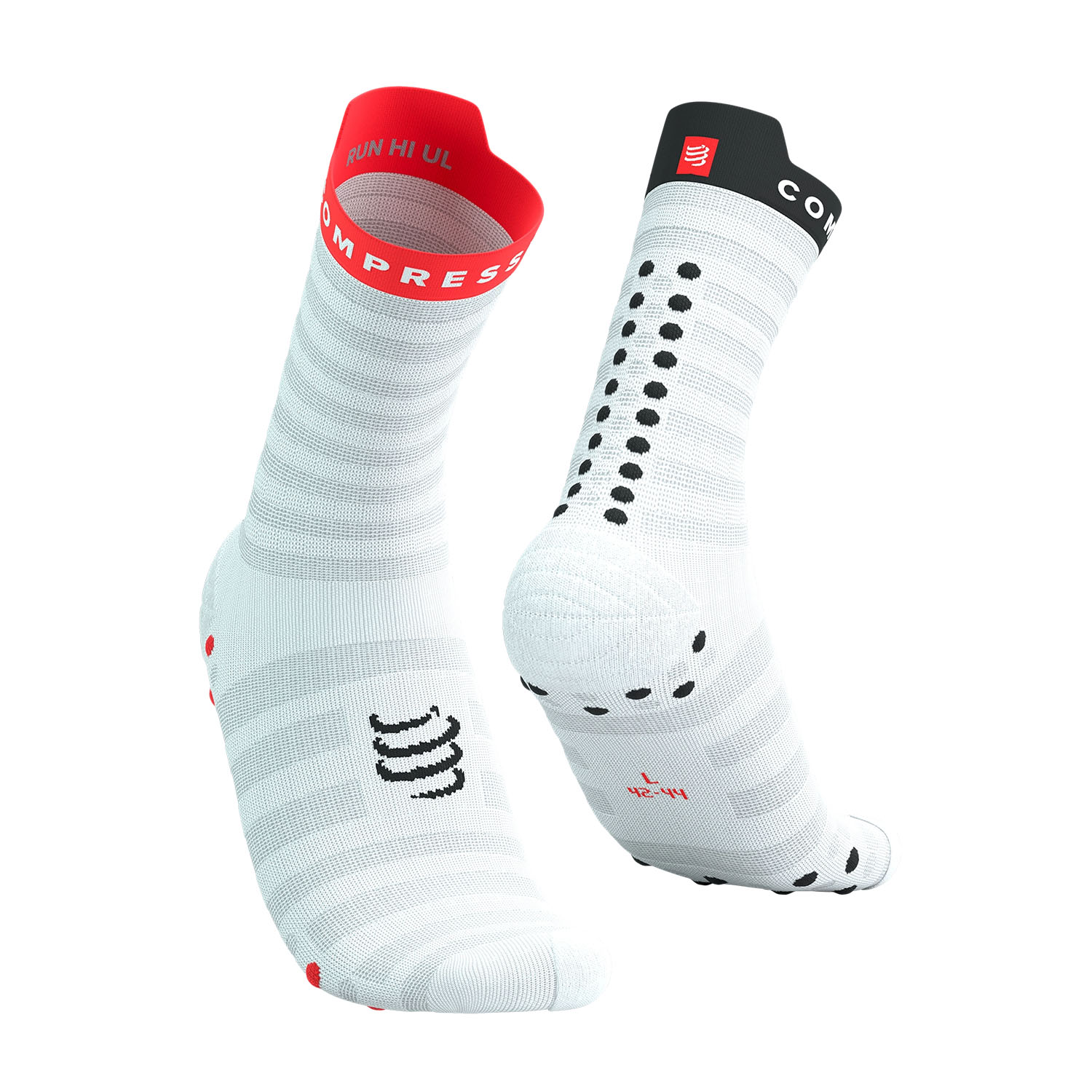 Compressport Pro Racing V4.0 Ultralight Calcetines White/Fluo Red/Black
