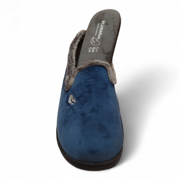 Zapatilla casa cerrada pluma Flex azul