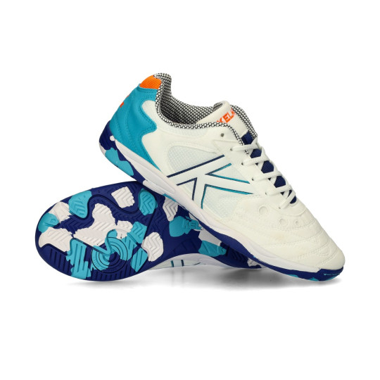 Zapatilla de Fútbol sala Kelme Indoor Copa Blanco y aqua