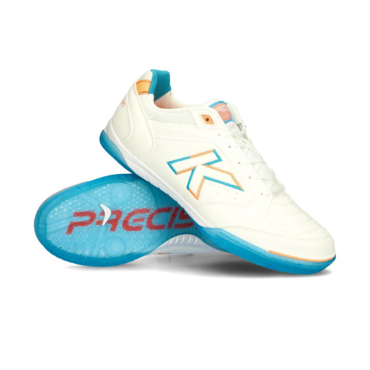 Zapatilla de Fútbol sala Kelme Precision Blanco y turquesa