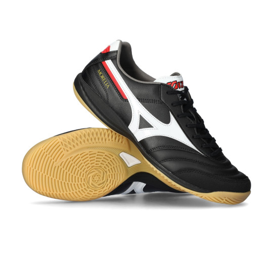Zapatilla de Fútbol sala Mizuno Morelia Sala Elite IN Black-White-Chinese Red