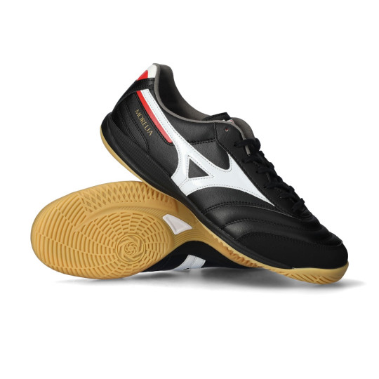 Zapatilla de Fútbol sala Mizuno Morelia Sala Pro IN Black-White-Chinese Red