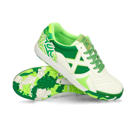 Zapatilla de Fútbol sala Munich G-3 Profit Exclusiva Blanco-Verde