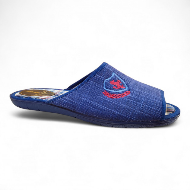 Zapatillas casa abiertas económicas para verano azul