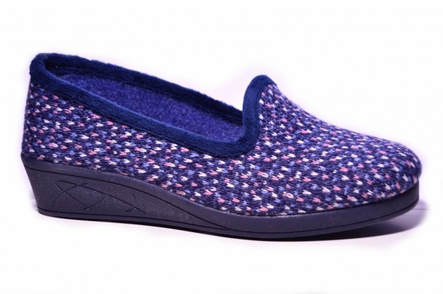 Zapatillas casa cerradas Andinas cuña marino