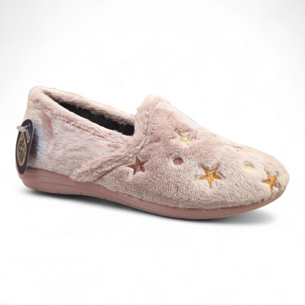 Zapatillas casa cerradas Laro rosa estrellas