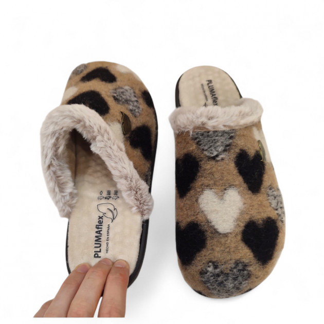 Zapatillas casa flexibles Plumaflex blandas corazones para invierno