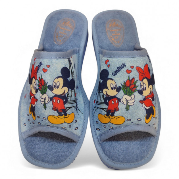 Zapatillas casa Mickey y Minnie Mouse para regalar abiertas