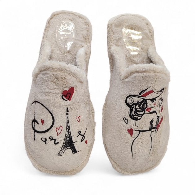 Zapatillas casa mujer Paris económicas beige