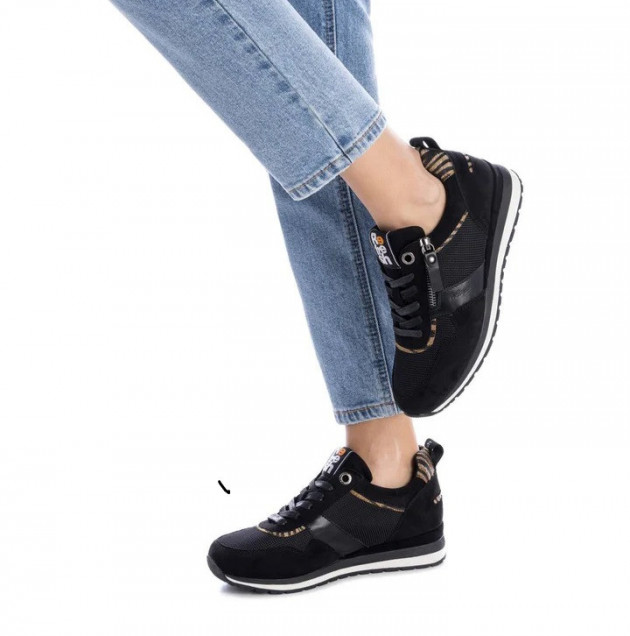 Zapatillas con cremallera negro animal print