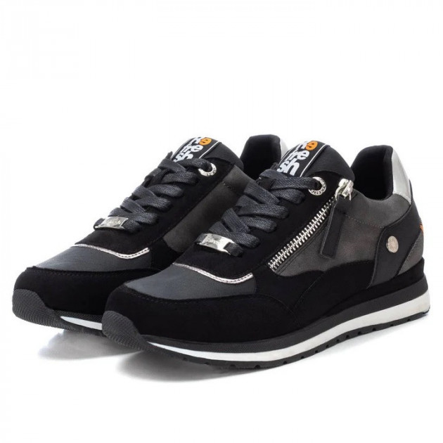 Zapatillas cremallera negras vestir Refresh