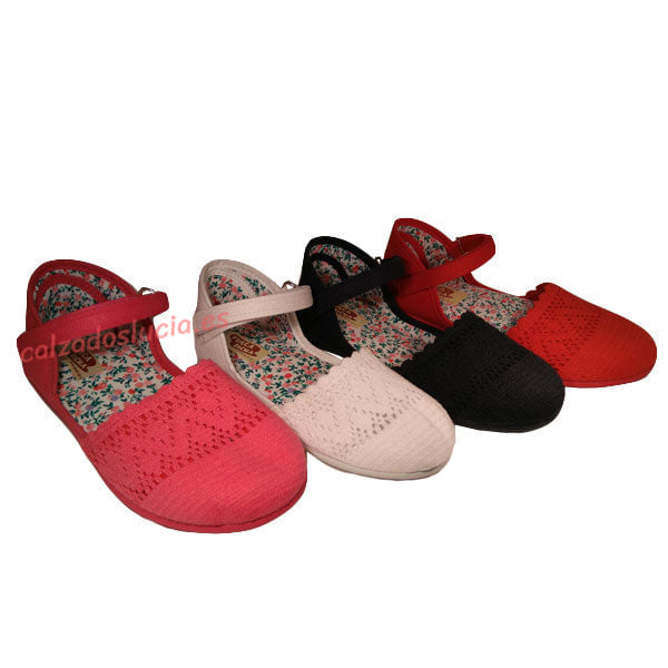 Zapatilla de lona descubierta para niña