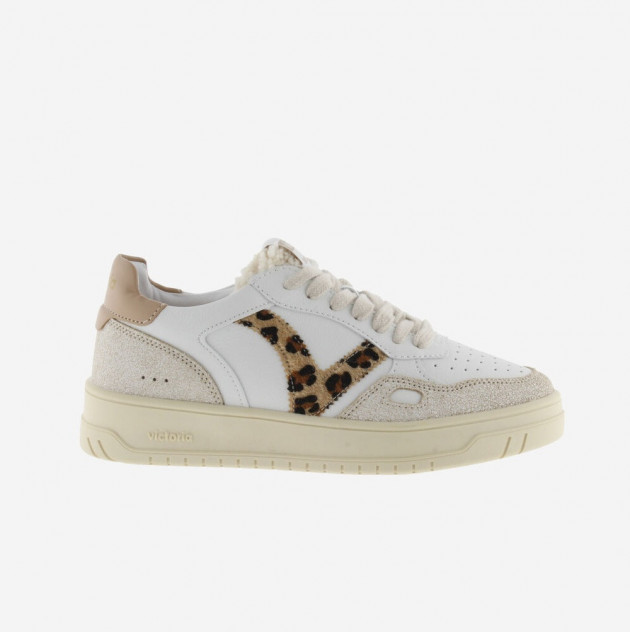 Zapatillas Victoria blancas V Leopardo otoño/invierno lengueta borreguillo