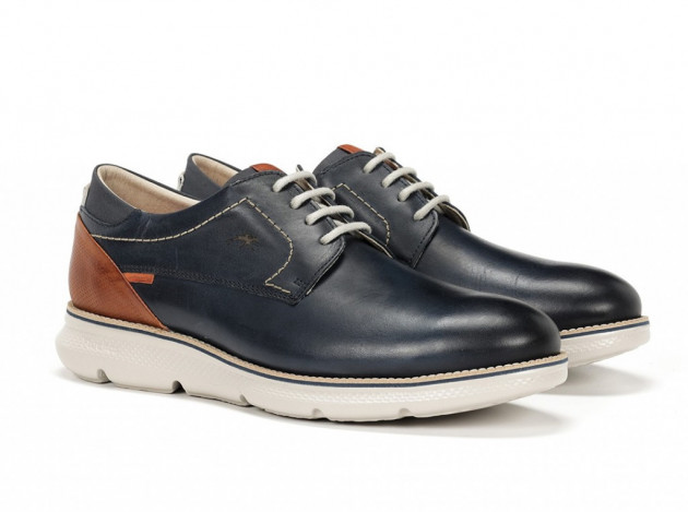 Zapatos cordones Fluchos F1740 piel azules
