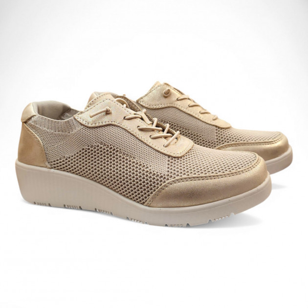 Zapatos deportivos y de vestir cordones elásticos Puche oro