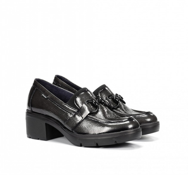 Zapatos Fluchos tacón cadena piel