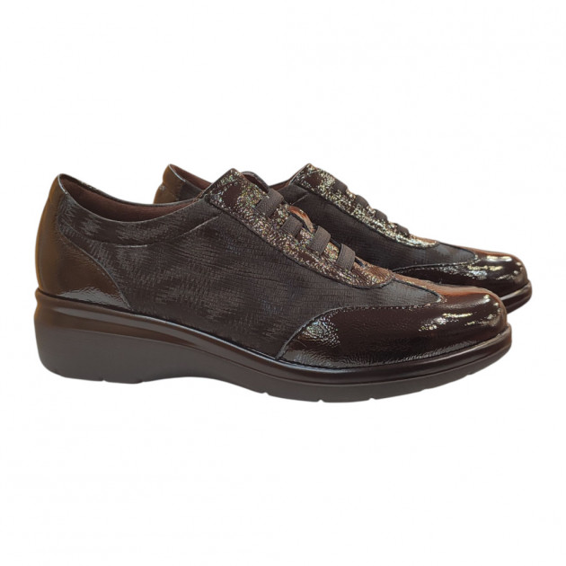 Zapatos sport Pitillos negros mujer con cordones elásticos