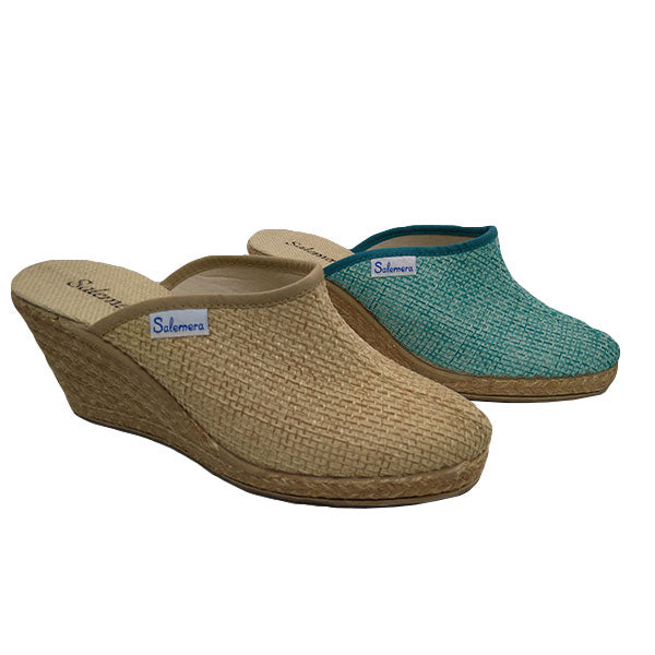 Zueco cuña alta de rafia Salemera